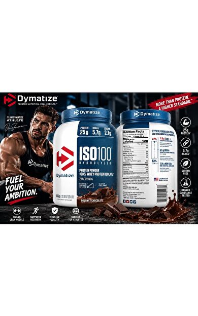 Dymatize , ISO100® İzole Hydrolyzed, 100% Whey Protein Isolate, Chocolate 932 gr
