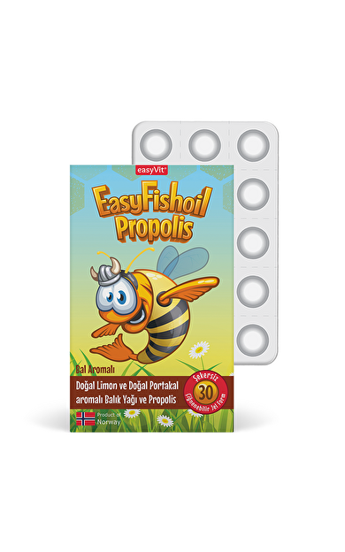 Easy Fish Oil Propolis 30 Çiğnenebilir Jel - Bal Aromalı