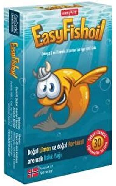 EasyFishoil Çocuk Portakal Aromalı 30 Çiğneme Tablet