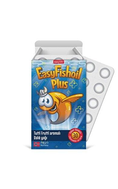 EasyFishoil Plus Tutti Frutti Aromalı 30 Çiğnenebilir Jel Tablet