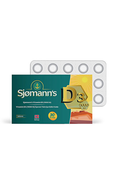 Sjomann’s Vitamin D3 1000 IU İçeren Takviye Edici Gıda 30 Adet Çiğnenebilir Jel Form
