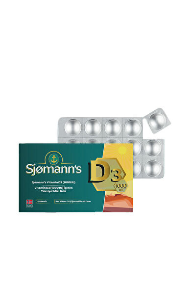 Sjomann’s Vitamin D3 1000 IU İçeren Takviye Edici Gıda 30 Adet Çiğnenebilir Jel Form