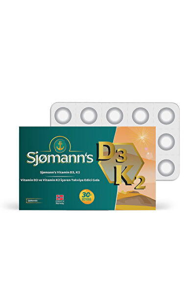 Sjomann’s Vitamin D3 ve K2 İçeren Takviye Edici Gıda 30 Adet Çiğnenebilir Jel Form