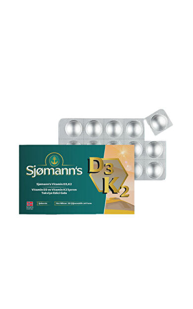 Sjomann’s Vitamin D3 ve K2 İçeren Takviye Edici Gıda 30 Adet Çiğnenebilir Jel Form