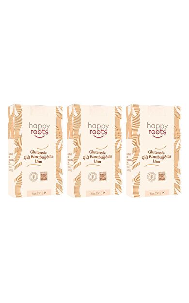 Happy Roots Glütensiz Çiğ Karabuğday Unu (250g) 3'lü Ekonomik Paket