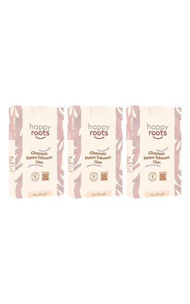 Happy Roots Glütensiz Keten Tohumu Unu (200g) 3'lü Ekonomik Paket