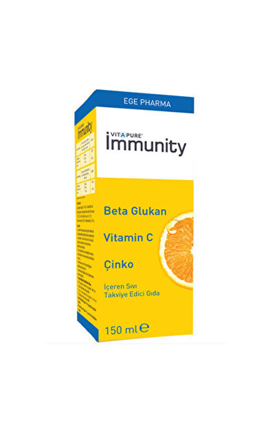 Vitapure İmmunity Beta Glukan Vitamin C Çinko İçeren Takviye Edici Gıda 150ml