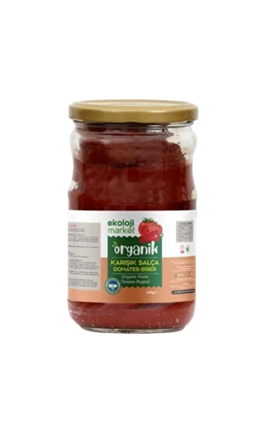 Ekoloji Market Organik Glutensiz Domates-Biber Salçası Karışık 650g