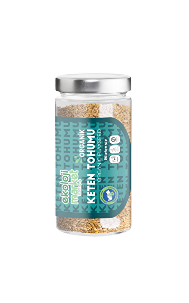 EKOLOJİ MARKET Glutensiz Organik Keten Tohumu Kavanoz 300g