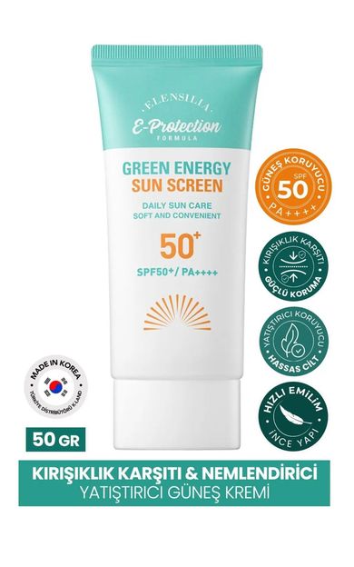 Hassas Ciltlere Özel Yatıştırıcı SPF50+PA++++ Kore Güneş Kremi Green Energy Sun Screen