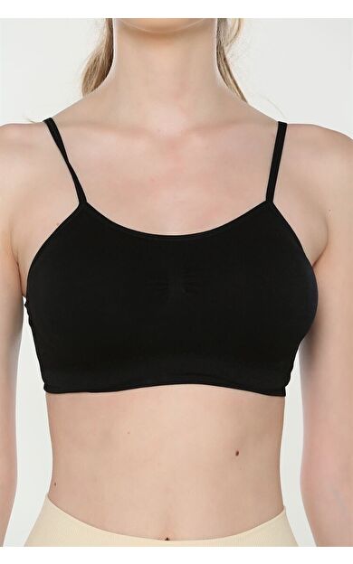 3 Adet Siyah Renk Ip Askılı Destekli Büstiyer