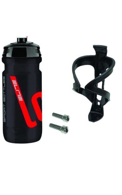 Loli Siyah Bisiklet Matarası 600ml +matara Kafesi + Vidaları