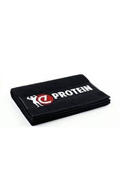 Eprotein Fitness Antrenman Havlusu Siyah Kırmızı Logolu