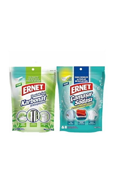 Ernet Temizlik İçin Karbonat 1500 G + Çamaşır Sodası 2 Kg