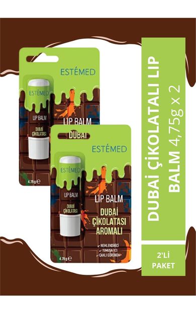 ESTEMED Dubai Çikolatası Aromalı Lip Balm 2'li Paket (4,75G X 2) 