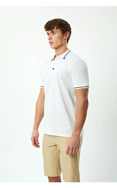 Exuma Erkek Polo Yaka T-shırt - 1512143 Beyaz