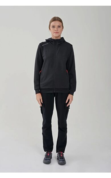 Exuma Kadın Siyah Tam Fermuarlı Sweat 2222099 010-black