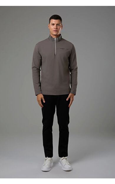 Exuma Erkek Balıkçı Yaka Sweatshırt 2512001 Vızon