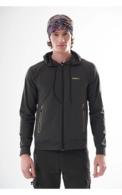Exuma Erkek Tam Fermuarlı Sweatshırt 1312083 Haki