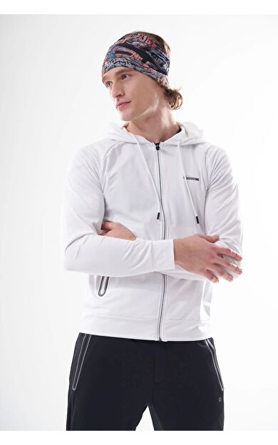 Exuma Erkek Tam Fermuarlı Sweatshırt 1312083 Whıte