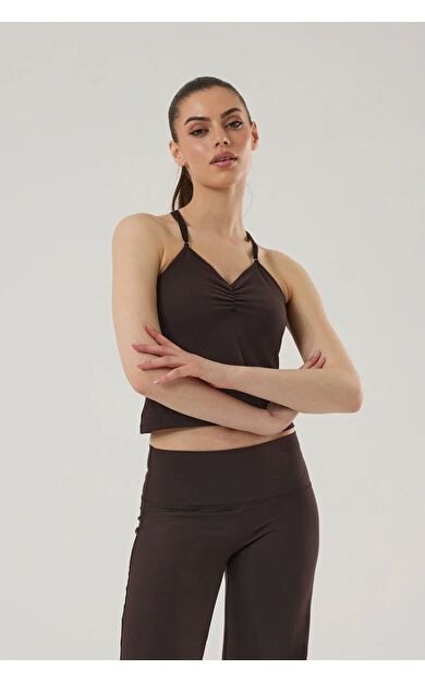 Exuma Kadın Kolsuz Antreman Üst Acı kahve