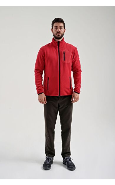 Exuma Tam Fermuarlı Erkek Polar 2312003 Kırmızı