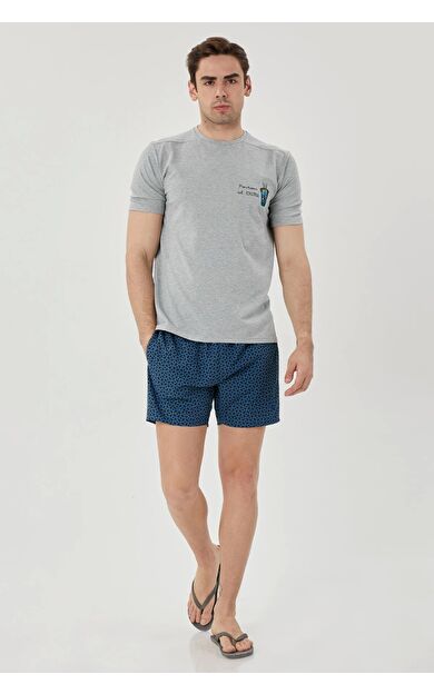 Exuma Erkek Baskılı Deniz Şortu 1415033 106-blue prınt