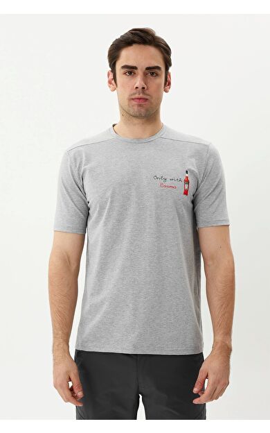 Exuma Erkek Baskılı T-shırt 1412044 Grey