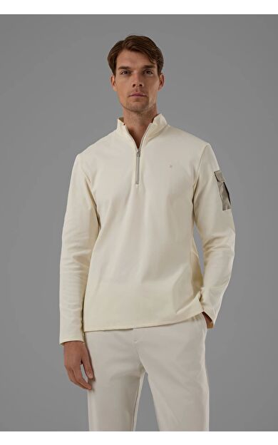 Exuma Erkek Kayıkçı Yaka Sweatshırt 2519009 Off whıte