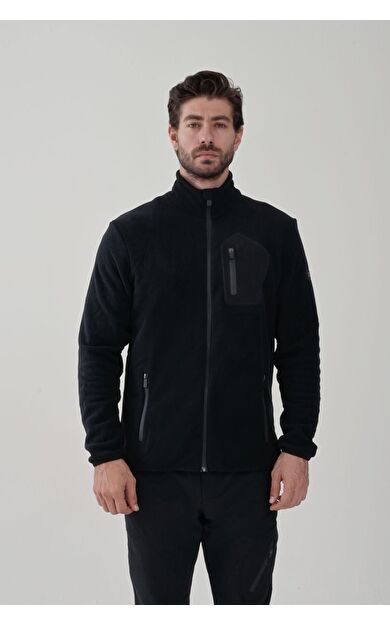 Exuma Erkek Siyah Tam Fermuarlı Polar 2312003 Siyah
