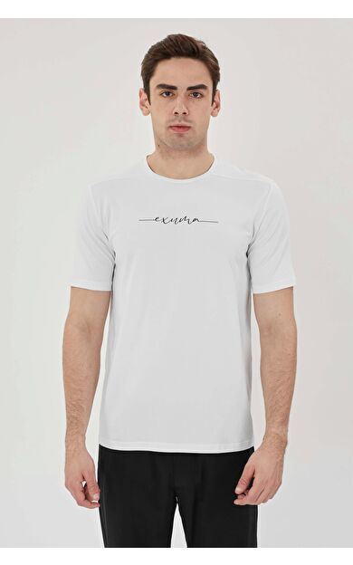 Exuma Erkek Baskılı T-shırt 1412038 Whıte