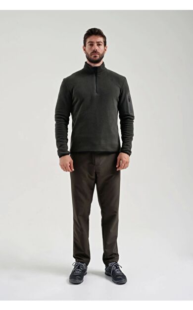 Exuma Erkek Yarım Fermuarlı Polar 2312002 801-khakı