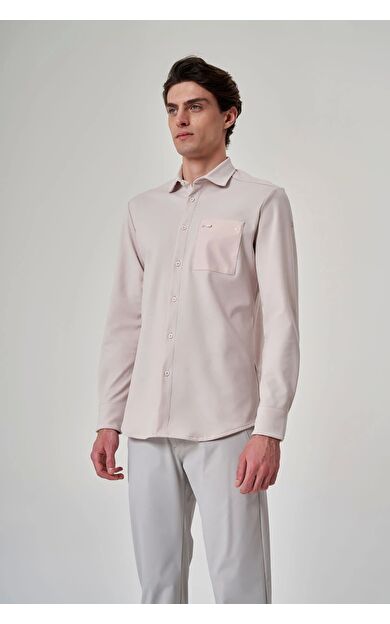 Exuma Erkek Gömlek - 1517020 Pudra