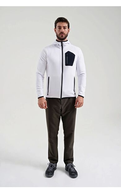 Exuma Erkek Tam Fermuarlı Sweatshırt 2312250 Whıte
