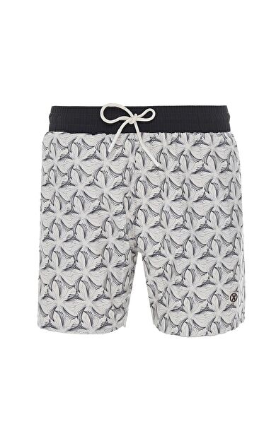 Exuma Erkek Baskılı Deniz Şortu 1415029 105-ecru prınt