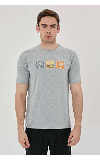 Exuma Erkek Baskılı T-shırt 1412058 Grey