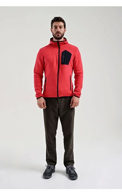 Exuma Erkek Tam Fermuarlı Sweatshırt 2312250 657-red