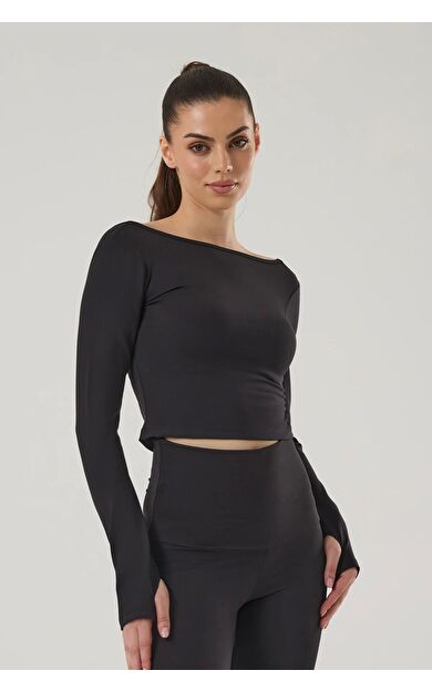 Exuma Kadın Uzun Kollu Üst Si̇yah