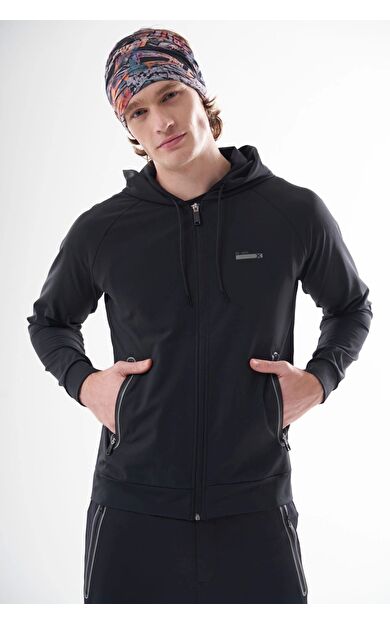 Exuma Erkek Tam Fermuarlı Sweatshırt 1312083 010-black
