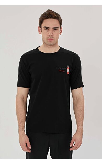 Exuma Erkek Baskılı T-shırt 1412044 010-black