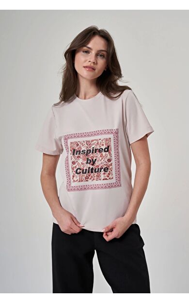 Exuma Kadın Tshırt-1522120 Pudra