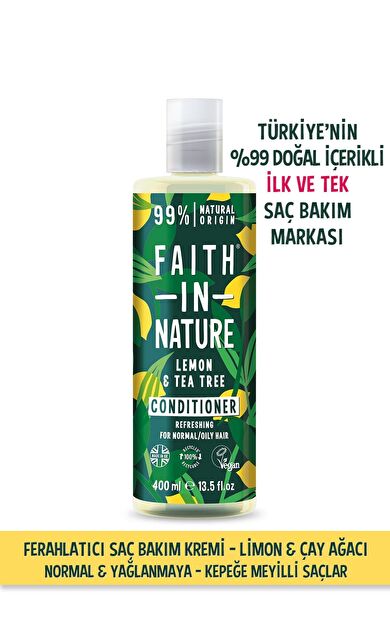 %99 Doğal Ferahlatıcı Saç Bakım Kremi Limon&Çay Ağacı Normal&Yağlanmaya-Kepeğe Meyilli Saçlar İçin