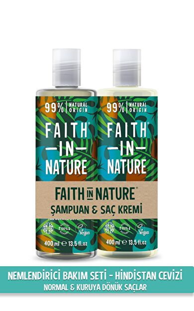 Faith In Nature %99 Doğal Nemlendirici Şampuan&Saç Kremi Hindistan Cevizi