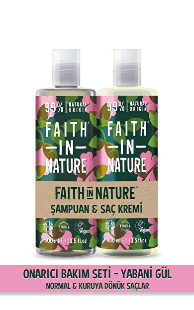 Faith In Nature  %99 Doğal Onarıcı Şampuan&Saç Kremi Yabani Gül