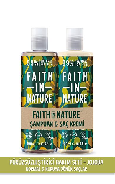 Faith In Nature  %99 Doğal Pürüzsüzleştirici Şampuan&Saç Kremi Jojoba