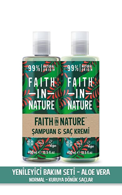 Faith In Nature %99 Doğal Yenileyici Şampuan&Saç Kremi  Aloe Vera