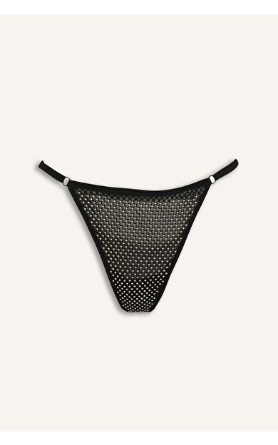 Fall in Love Yılbaşı Temalı Simli Tül Siyah Tanga