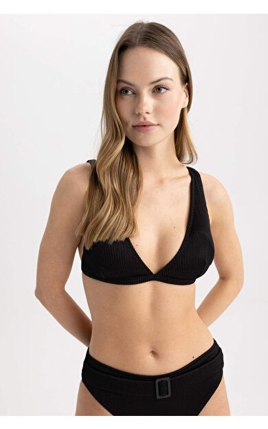 DeFactoFit Fall in Love Regular Fit Bikini Üstü Siyah T5224AZ23SMBK81