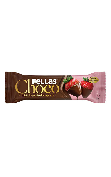 FELLAS Choco Çikolata Kaplı Çilekli Meyve Bar 35g