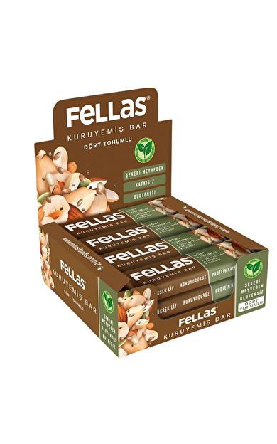 FELLAS Dört Tohumlu Kuruyemiş Bar 12 Adet 30g